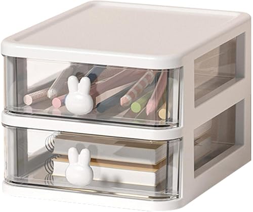 Gecorid Organizador de cajones de escritorio, organizador de maquillaje transparente de 2, 3, 4, 5 capas, organizador de escritorio pequeño para