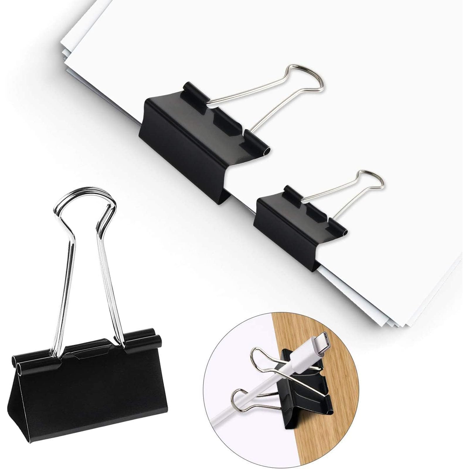 Snapklik.com : 75 PCS Mini Binder Clips, 3/4 Inch 19mm Binder Clips ...