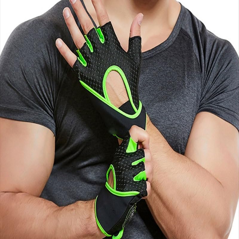 Male Female Sports Palm Guard Half Finger Nylon Gloves Dumbbell Equipment Power Training