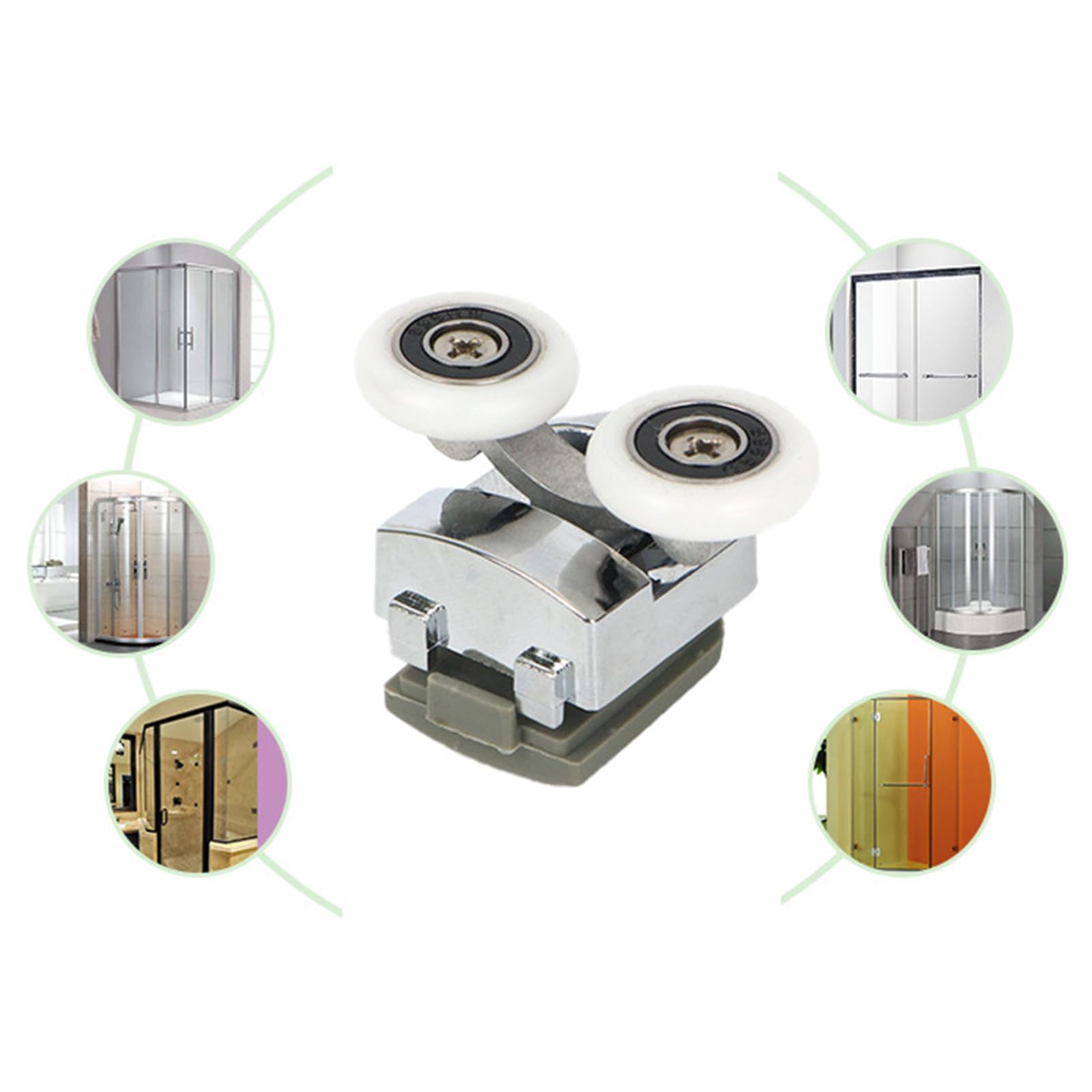 Roulettes de porte de douche, Roulettes de porte de douche 23mm Roulettes de curseur Poulies 8PCS Diamètre de la porte de douche Haut Bas Pièces de rechange de salle de bain