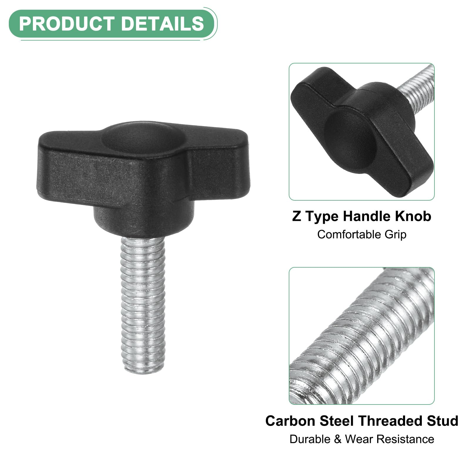 M METERXITY 20-Pack Thumb Screws, M6x20mm Tee Wing Knobs - Image 2