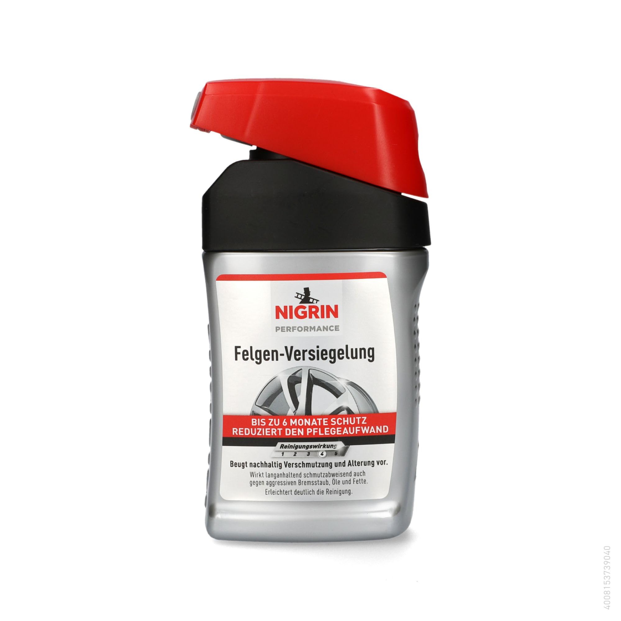 NIGRIN Performance Felgen-Versiegelung, für alle Aluminium-, Stahl-, verchromten, und polierten Felgen, 300 ml, Silber