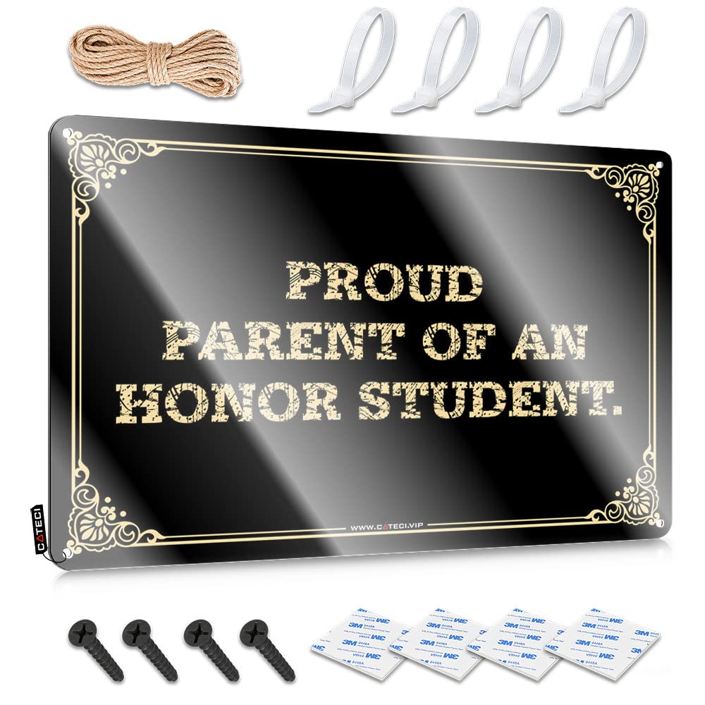 MGHTLCCME Whiskey Signs For Home Bar Proud Parent Of An Honor Student. Tin Sign Funny Bedroom Decor Beer Signs Metal Vintage(30X40CM)