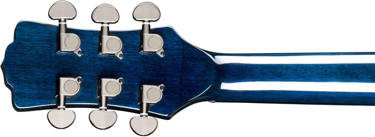 Luna Gypsy Quilt Top Acoustic/Electric Guitar, Teal