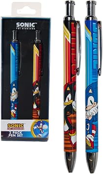 Innovative Designs Sonic the Hedgehog Pens, 2 Pack Sonic Pen Set, Cute Pens for Boys and Girls Sonic & Shadow