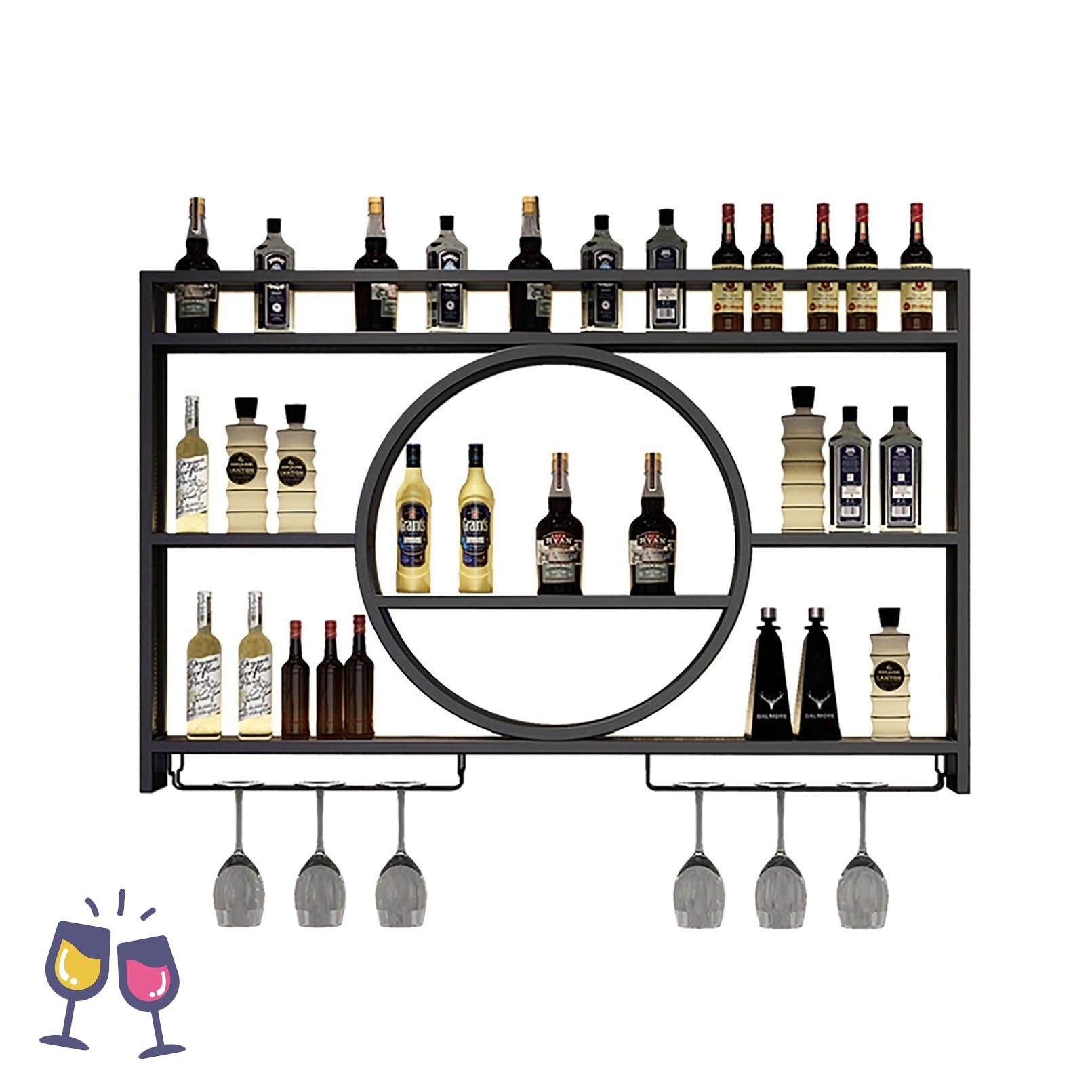 Étagère à vin murale en métal au design flottant premium pour maison