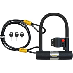 Candado Para Bicicleta Tipo U SIGTUNA Candado Bicicleta, Candado en U 16mm con Soporte, Cadena de Acero de 1.2 m y 3 Llaves de Alta Seguridad para Bicicletas Carretera, Bicicletas Eléctricas, Bicicletas Montaña