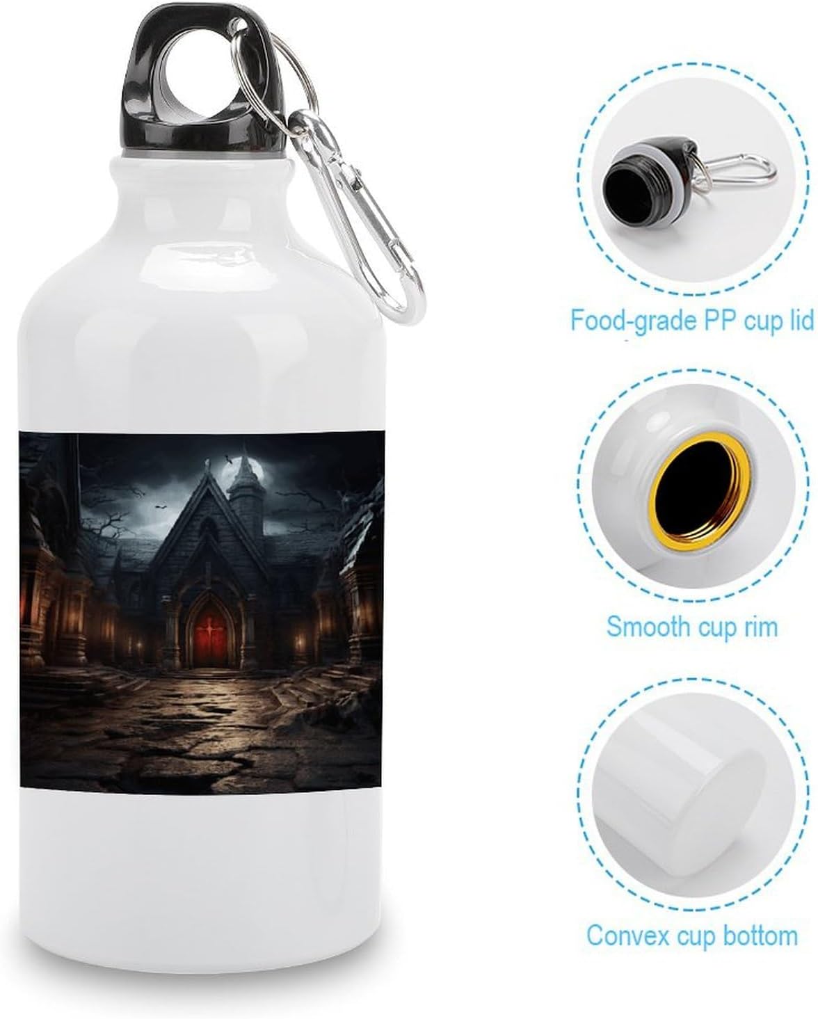 Aluminum Sports Water Bottle with Carabiner Clip & Leak-Proof Lid image 5