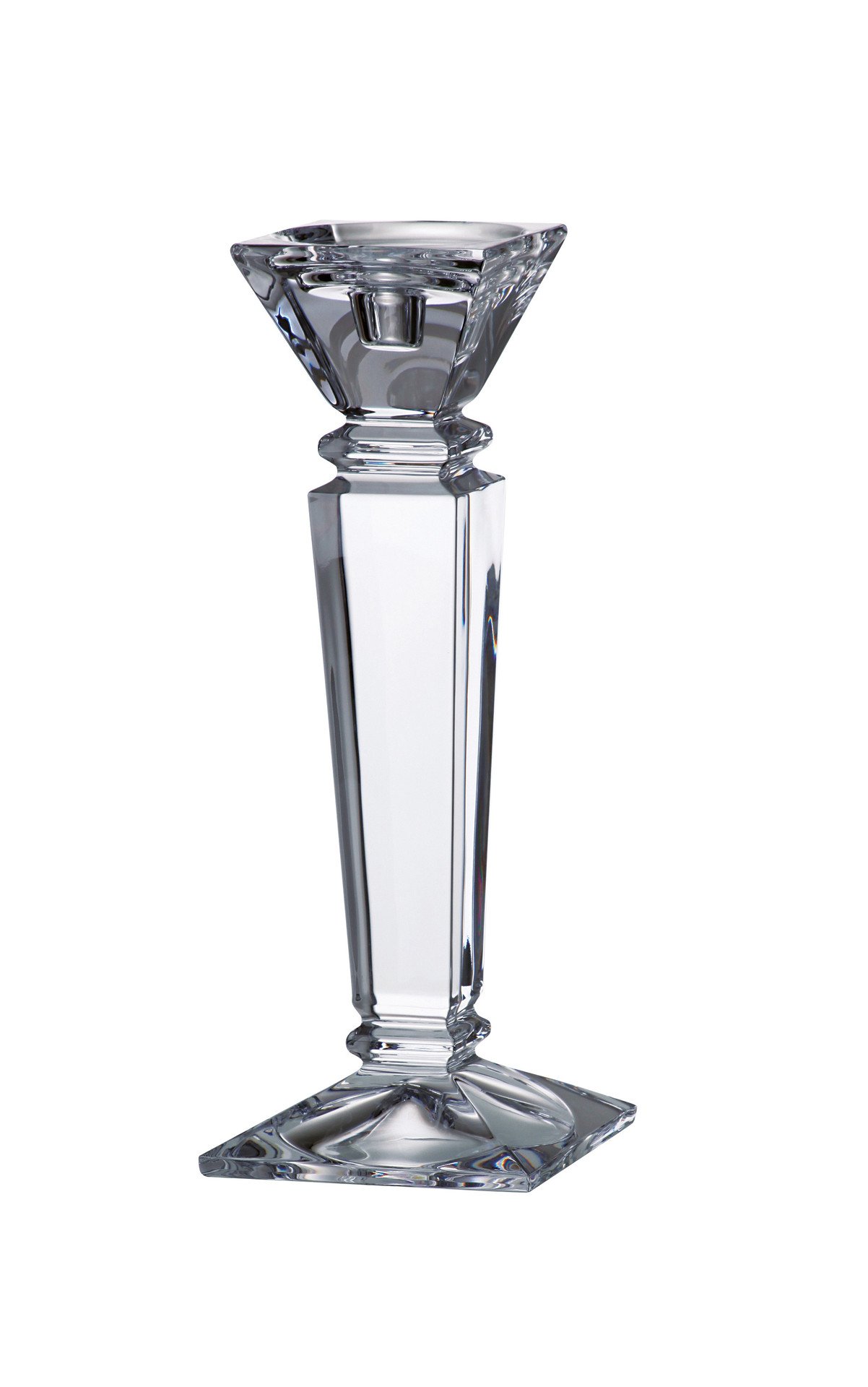 Barski - Beautiful Crystaline - Candlestick - Specially Designed to Hold a Taper or Votive or Pillar - 12" H - Made in Europe