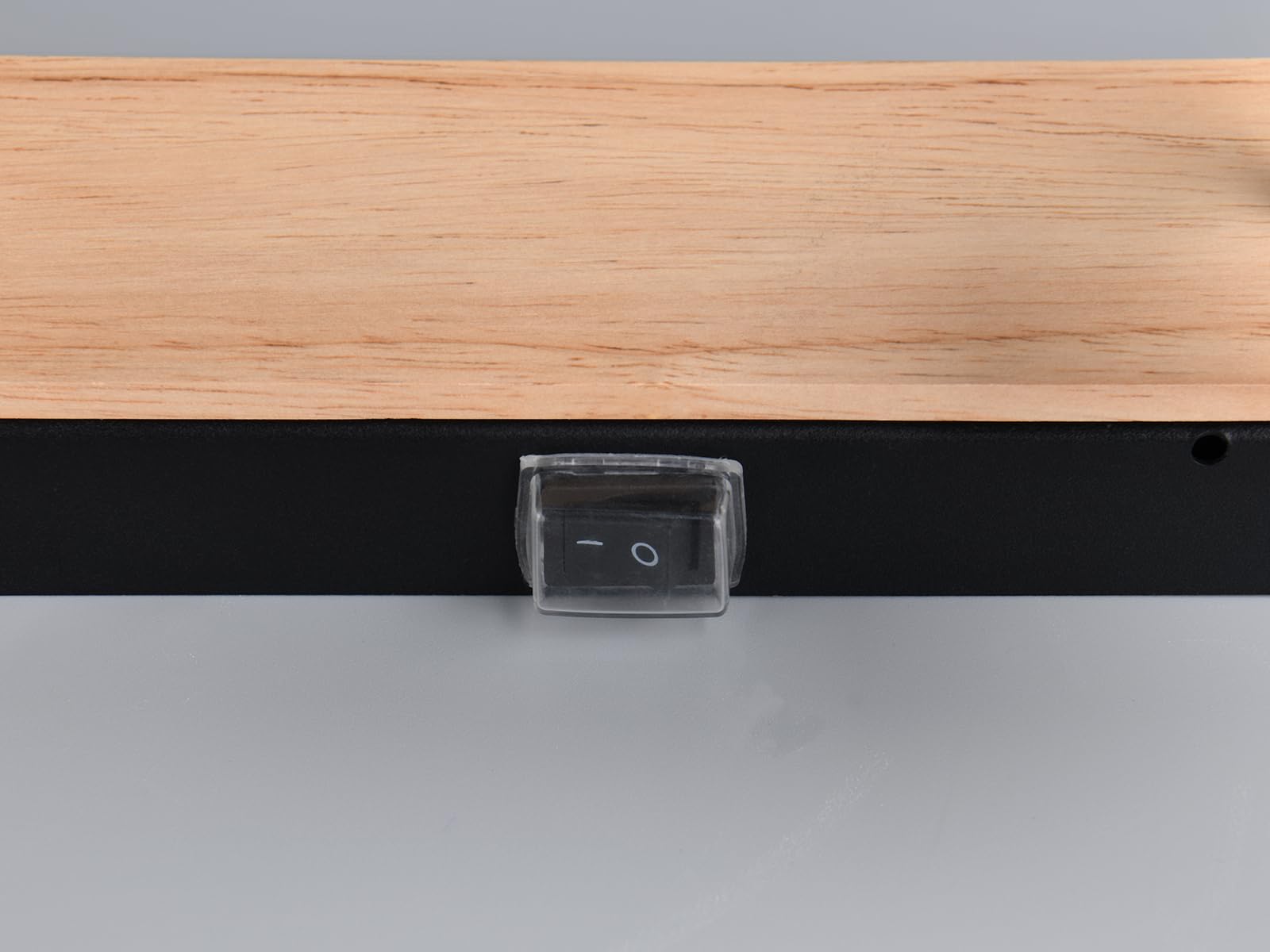 meineWunschleuchte Badezimmer Wandleuchte 3-flammig mit Schalter und Holz, Breite 45cm