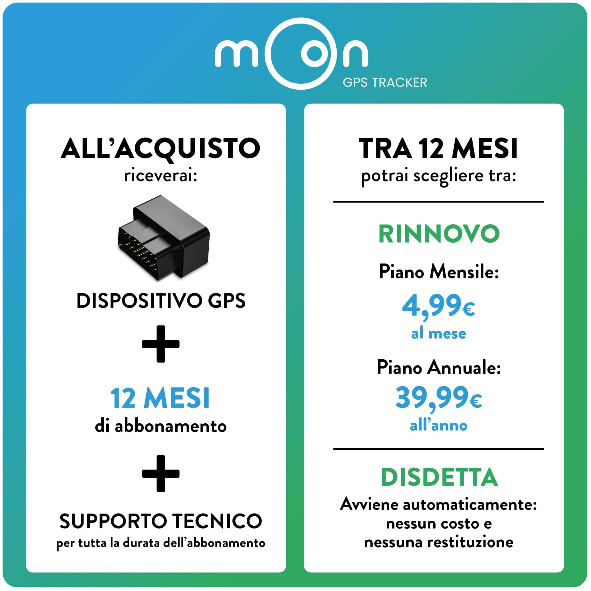 MOON GPS Tracker OBD per Macchina e Moto