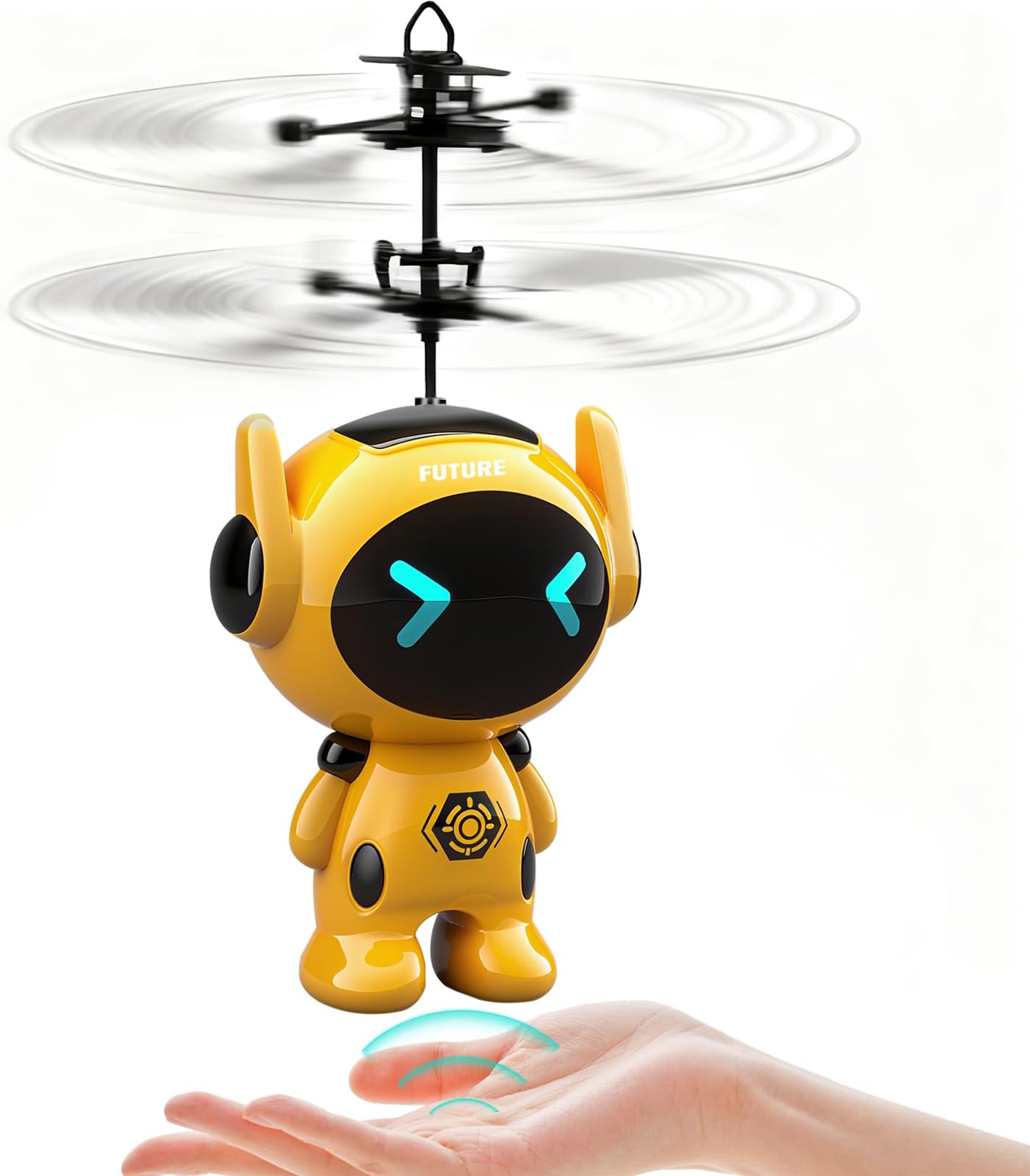 Flying Robot Toys Ball Drone for Kids, Helicopter Toy for 6 7 8 9+ Years Old Boys Girls, Hand Controlled with LED Light for Beginner, Mini Drone Gifts Indoor Outdoor Games
