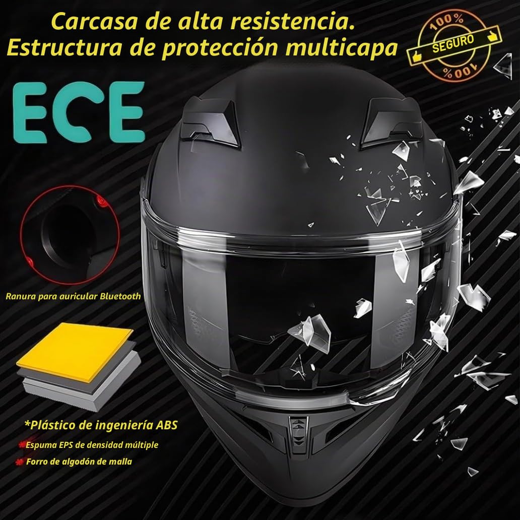 Casco Moto Modular, ECE Homologado Casco Integrales Flip Up Moto Jet Scooter para Mujer Hombre Adultos Antivaho