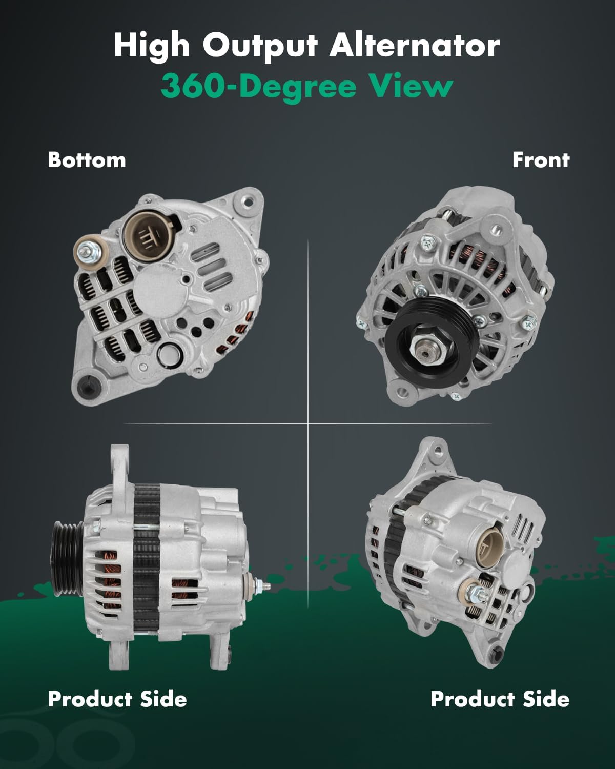SCITOO Alternator Fit for Chevrolet Metro, Tracker & for GMC Tracker & for Suzuki for Sidekick, Swift, X-90 & for Pontiac Firefly, Sunrunner & for Geo Metro, Tracker 12V 55A CW 4-Groove 13336
