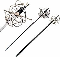 Ace Martial Arts Renaissance Rapier Fencing Sword - 46" Mirror Finish Stainless Steel Blade, Swept Hilt Guard, Hard Scabbard