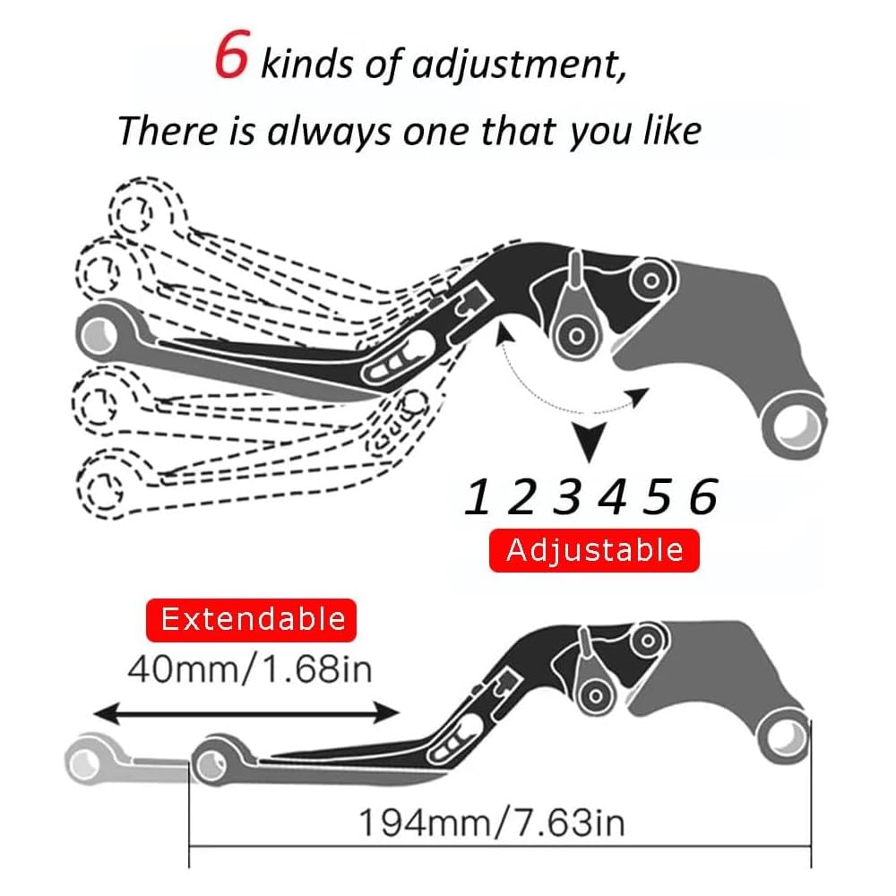 1 Paio Leve Freno Frizione Moto Pieghevole per Honda CB500 Hornet 500 2024-2025, Coppia Leve Freno e Frizione Moto Alluminio Regolabili Pieghevoli,Purple