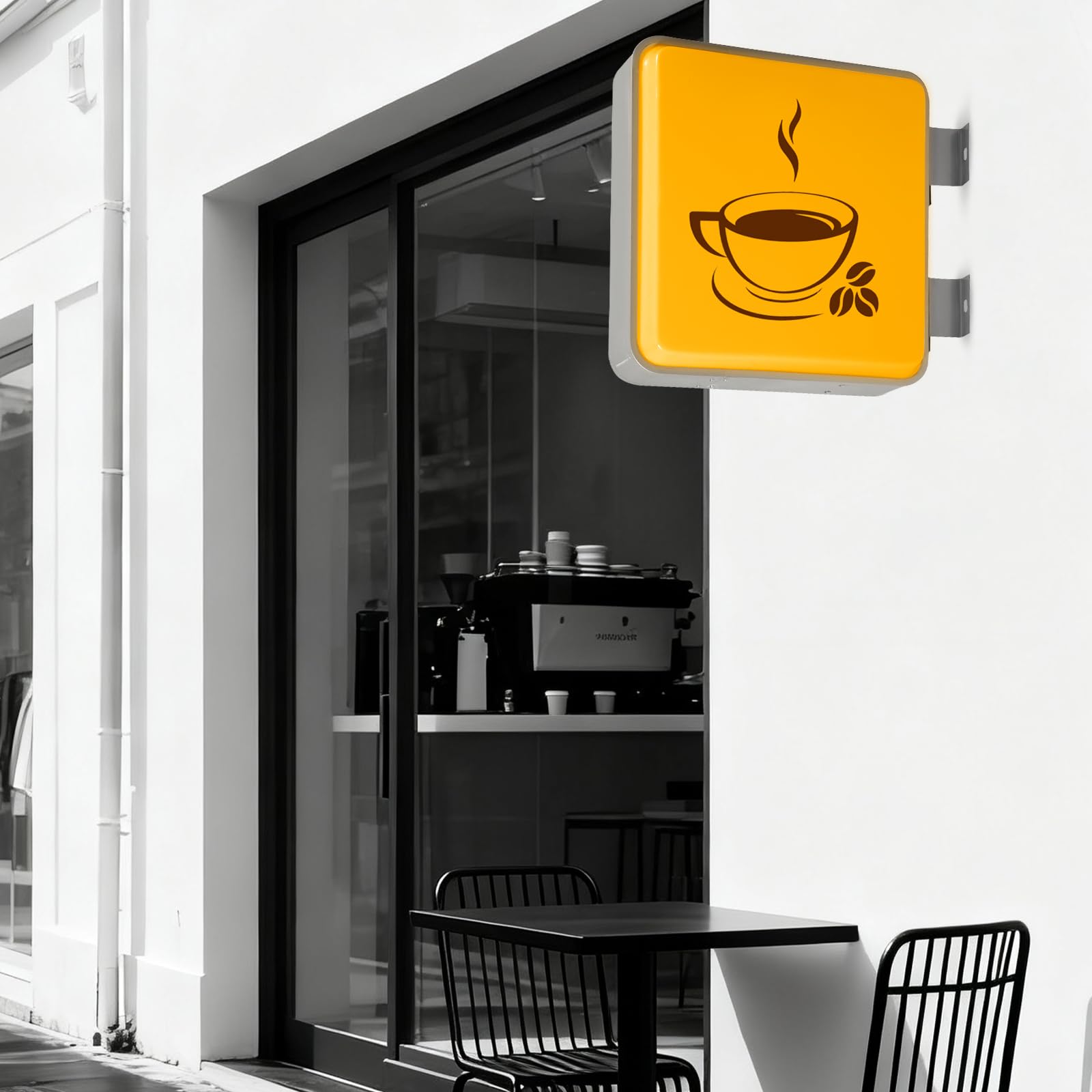 Light Box - Scatola luminosa a LED su entrambi i lati, 220 V, 10 W, 50 x 50 cm, impermeabile IP65, visibilità su entrambi i lati, supporto stabile, montaggio a parete, efficiente dal punto di vista