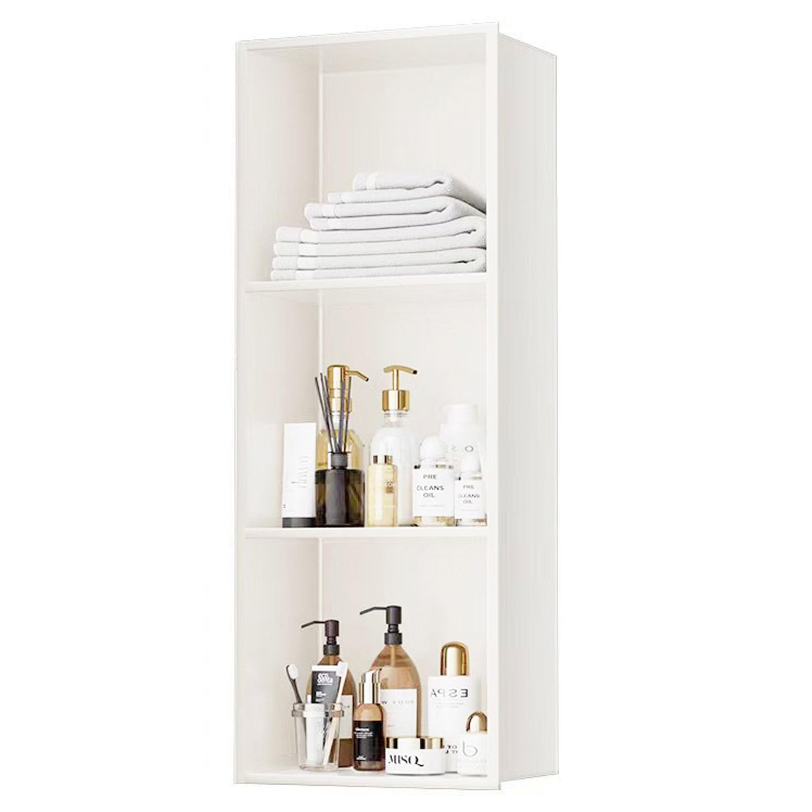 Niche de douche inox pour éviter le bazar dans la salle de bain sans carrelage