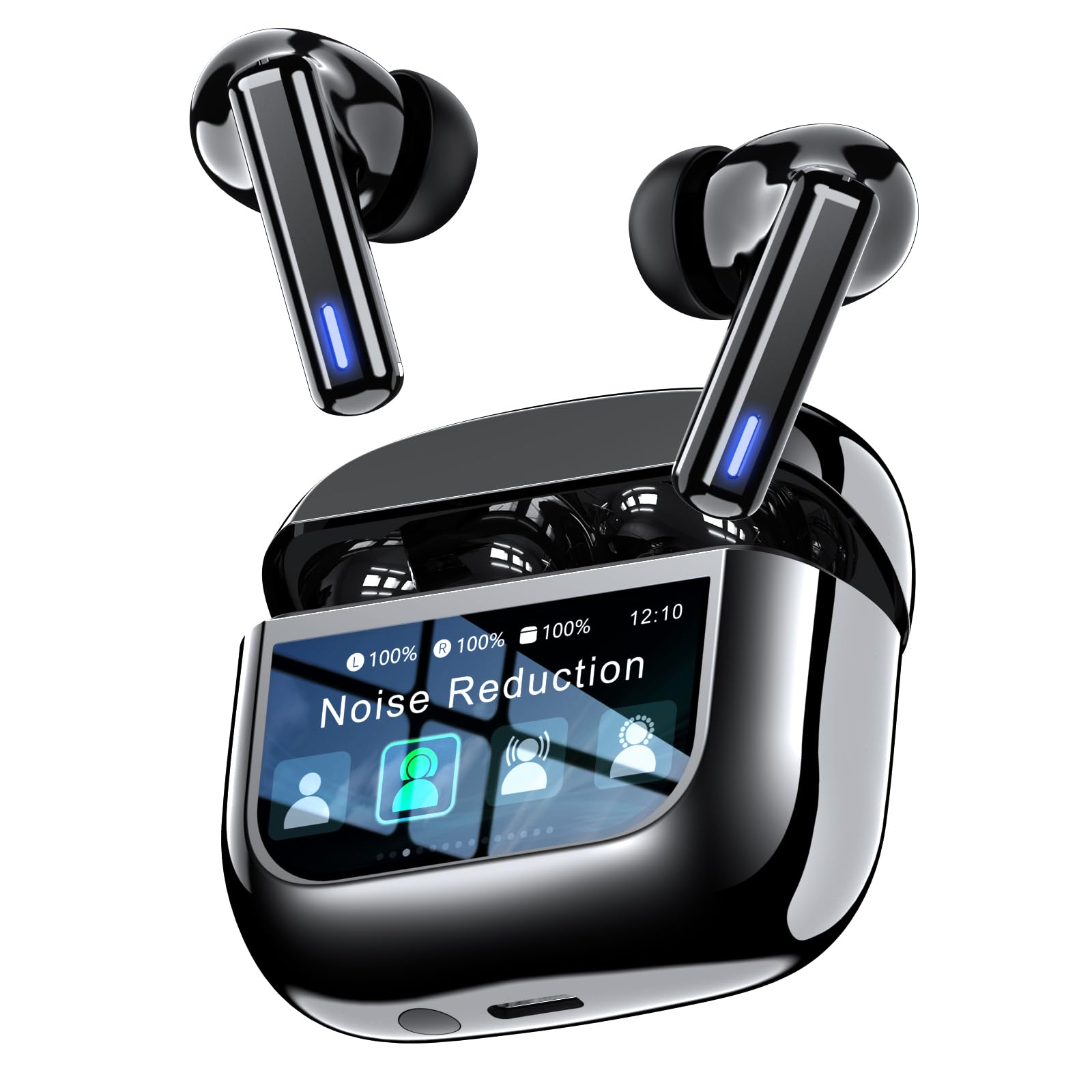 ZIUTY Wireless Earbuds Bluetooth Headphones ANC ENC Noise Cancelling Ear Buds with Multifuntional Touch Screen 40H Stereo Sound