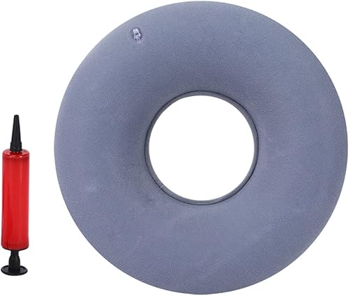 Cojín de anillo inflable portátil con una bomba antidecúbito para hemorroides, coxis, alivio del dolor de coxis