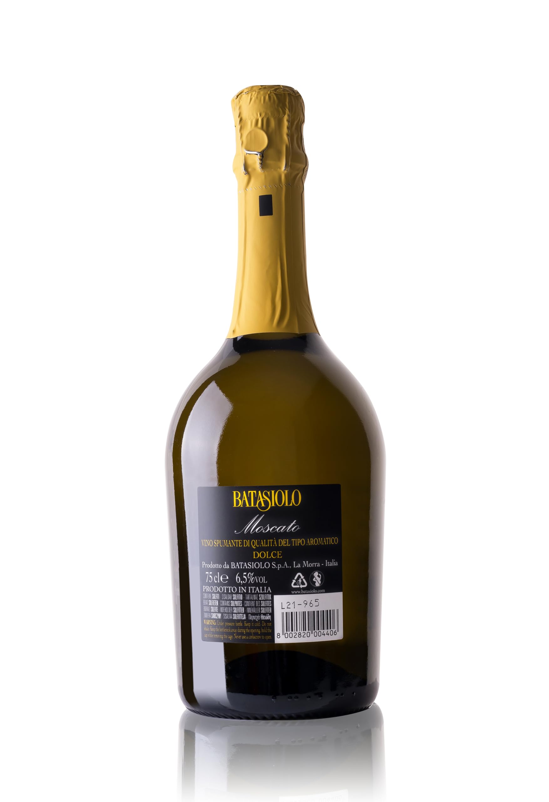 Batasiolo, MOSCATO SPUMANTE, Vino Bianco, Spumante Dolce, Metodo Charmat Martinotti - Confezione da 6