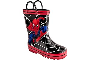 Official Marvel Spiderman Waterproof Sonic Light-Up LED Rain Boots