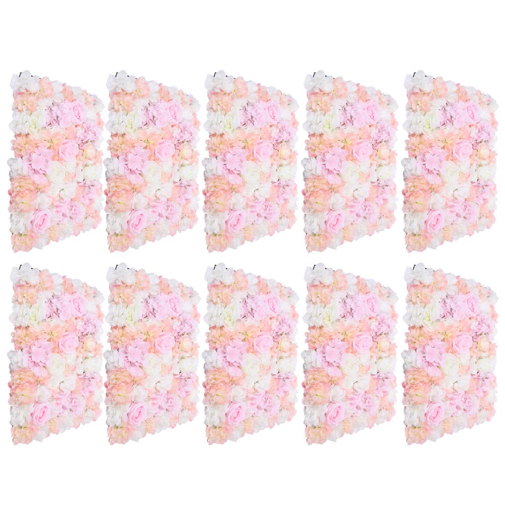 DIY Künstliche Blumenwand 60x40cm, 10 Stück Romantische Kunstblumen Blumen Panel Seidenblume für Hochzeit Fotografie Party Hintergrund Dekoration, 40 * 60cm