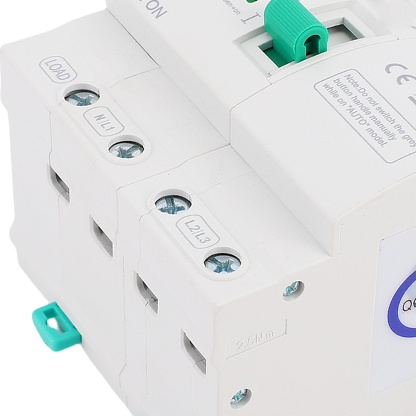 Ejoyous Interruptor de Transferencia Manual Automático Mini ATS, Interruptor Selector de Potencia Dual 4P 80A, Carcasa Retardante de Llama para PC, Transferencia de 20 Ms, Montaje en Riel DIN para