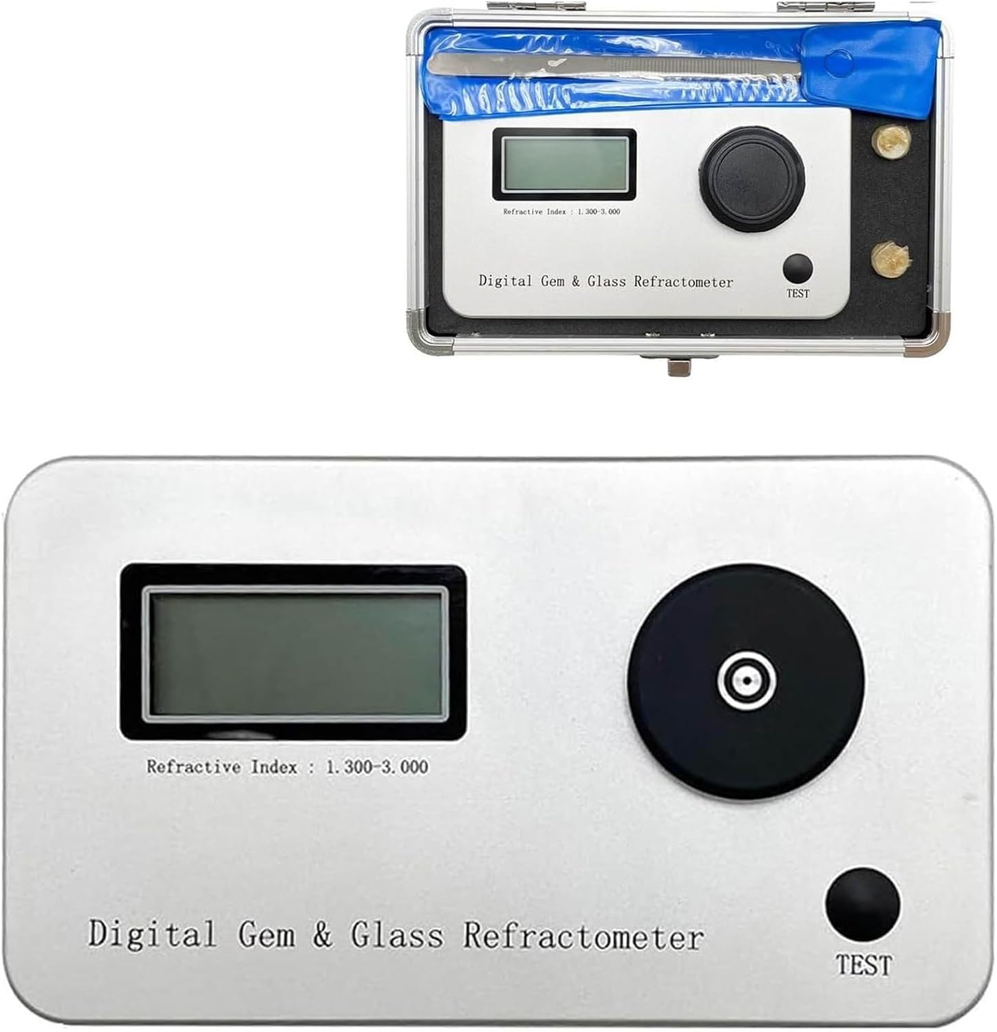 Portable Jewelry Authenticity Tester - Diamond and Gemstone Refractometer with 1.300-3.000 RI, 0.001 Accuracy, LCD Display, 700mAh Battery - Ideal for Professional Jewelers and Gem Enthusiasts