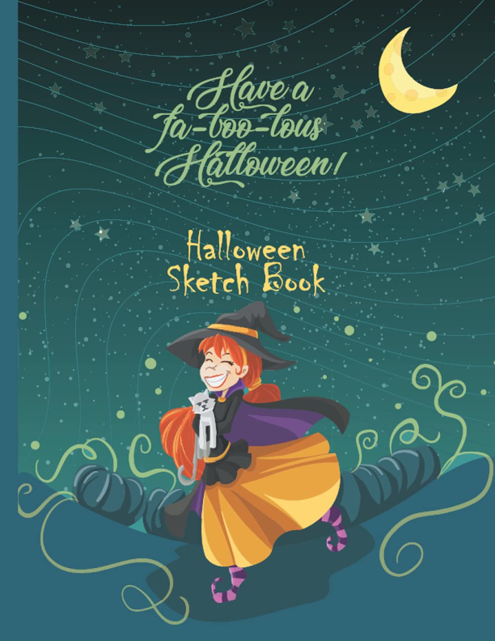 Sketchbook: Halloween Sketchbook Flying Witch for Teens 8.5 x 11 150 Pages | Sketchbook for Drawing Painting Sketching | Flying Witch Themed Matt Cover Large Size Sketchbook