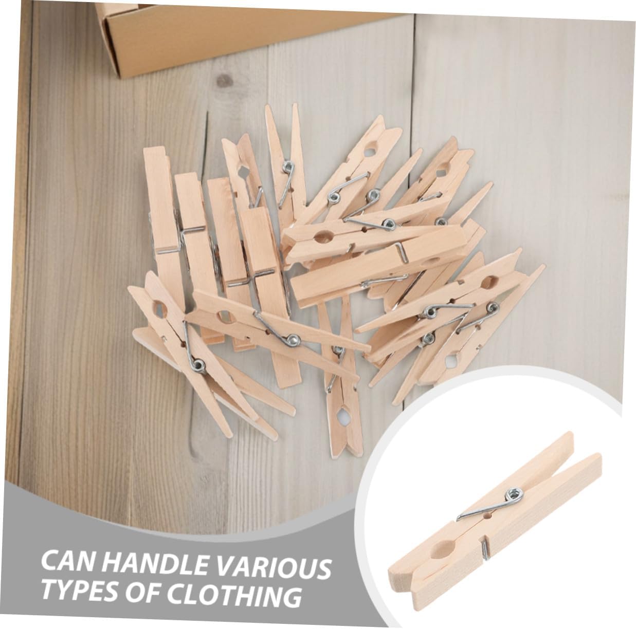 150pcs Multi-Function Wooden Clothespins, Unpainted Mini Clothes Clips with Strong Grip for Laundry Drying, Windproof Sock Holder and Photo Hanging, Reusable Home Organization Pegs