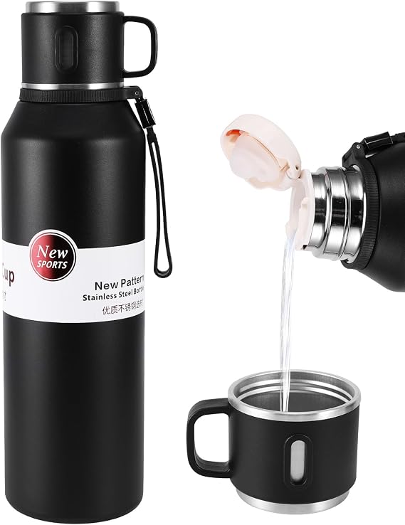Vacuum Insulated Bottle - 1.5L Large Flask for Hot and Cold Drinks Insulated Stainless Steel Water Bottle, Thermal Flask with BPA Free Cup, Portable Travel Water Bottles with Filter Design