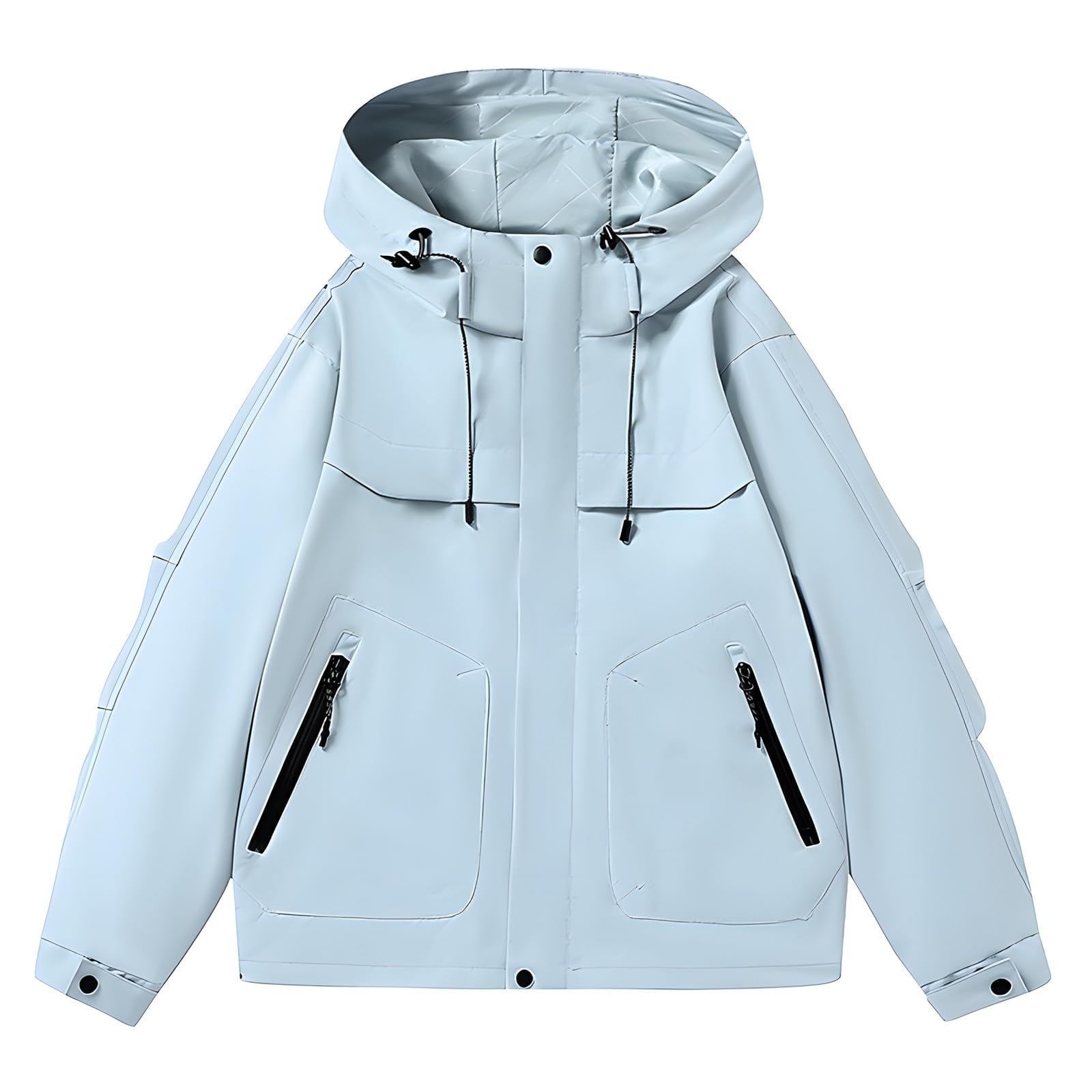 Giacca Antipioggia Da Donna Con Cappuccio, Casual, Ampia, Cerniera, Regolabile, Per Escursioni All'Aperto, Antivento Sci A Vento Cappuccio Impermeabile Alpinismo Impermeabili Lungo Moto