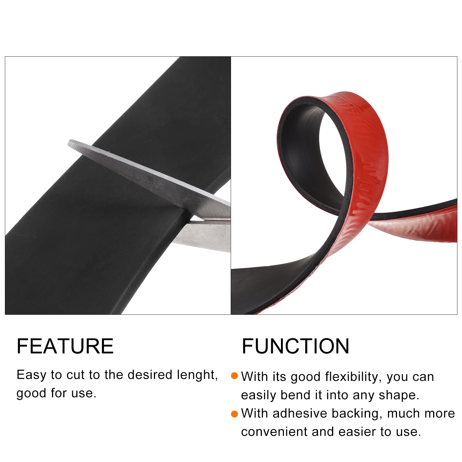 METALLIXITY Solid Rubber Strips (39.37" L x 1.57" W x 0.12" T) 1Pcs, Rubber Neoprene Seal Strips - for DIY Gasket Sealing Padding Black - Image 4