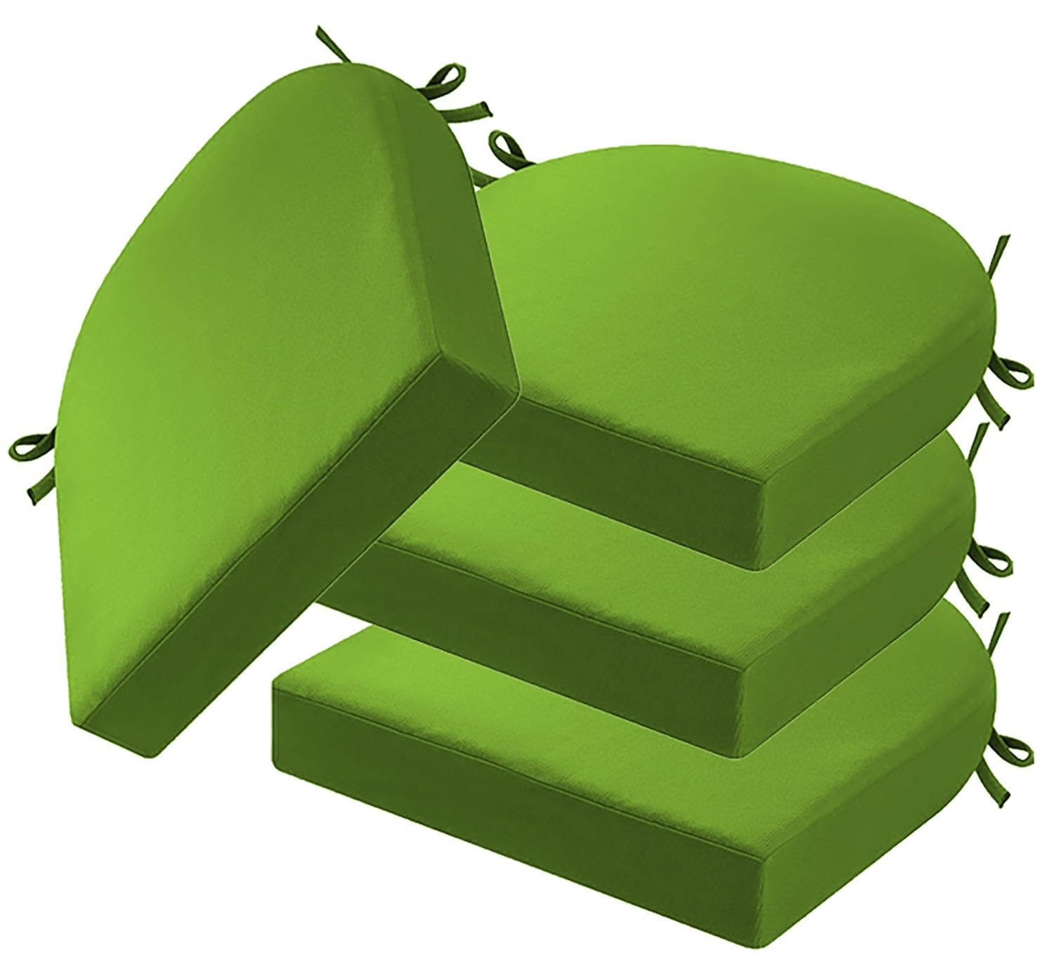 Coussin de chaise imperméable 48x48 : lot de 4 galettes en U pour jardin et terrasse