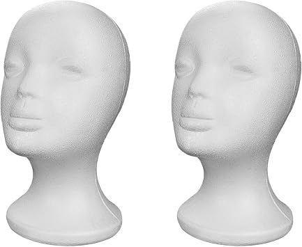 2 Pack Female Foam Mannequin -d Stand Model Display Polystyrene Mannequin Manikin Head Female Display Head, Stand, For Wig Hat Headset Sunglasses
