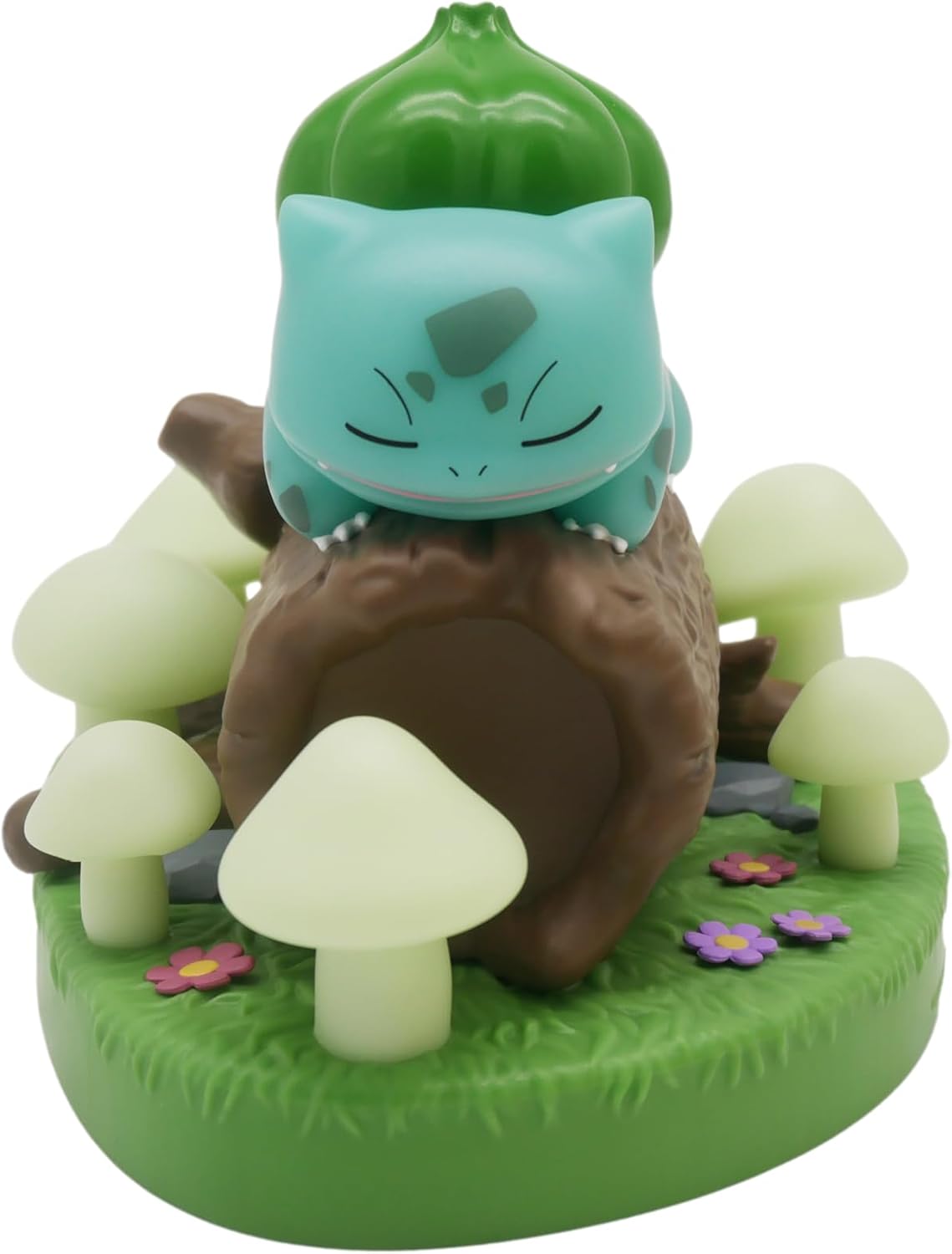 TEKNOFUN - Official Pokemon Licence - Pokemon Light Scene Bulbasar Light Figure - USB-C - 811417, Green - Brown-White -