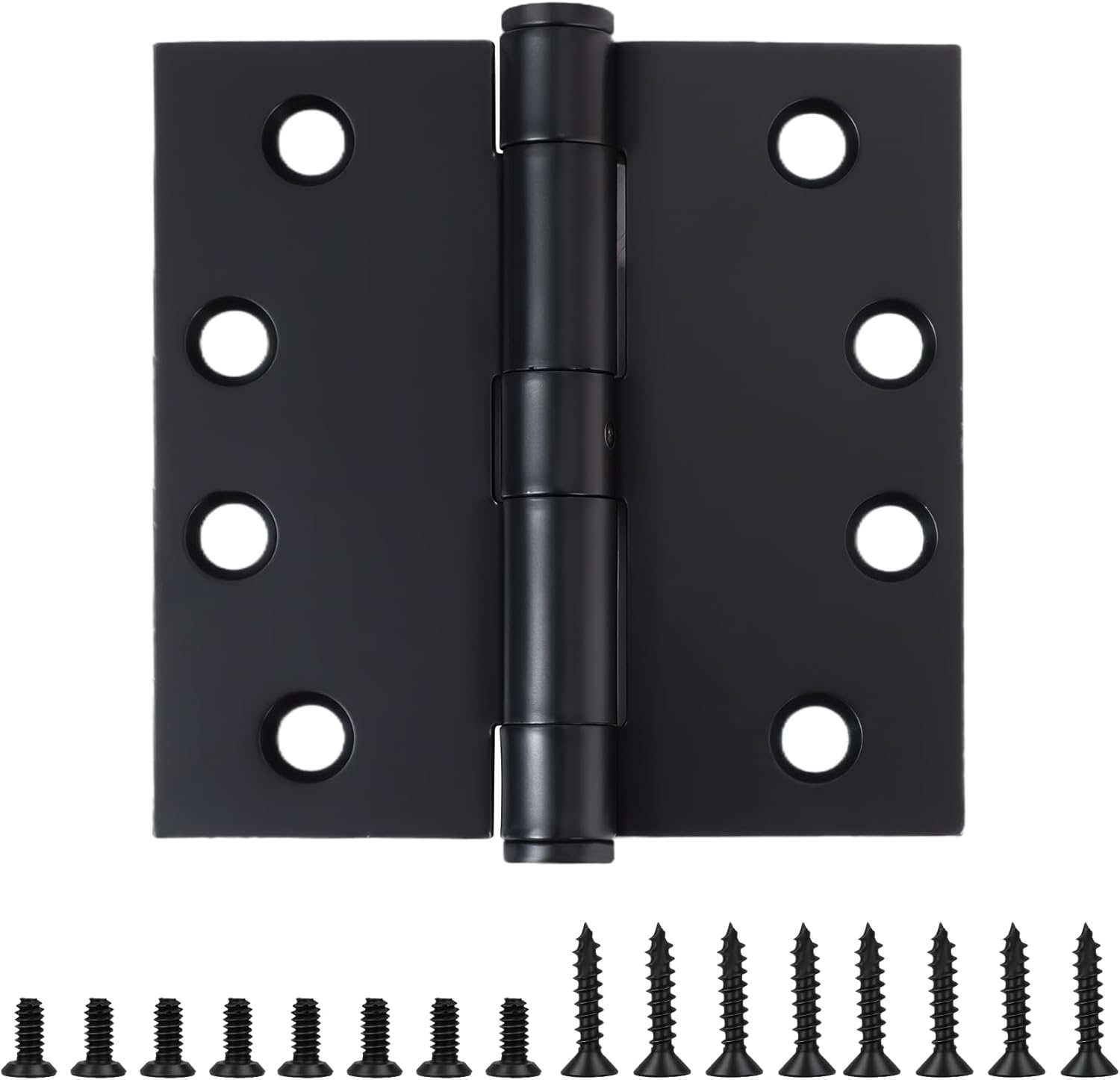 3 Pack 4.5 Inch Heavy Duty Hinges Black Square Corner Commercial Door Hinges 4-1/2 x 4-1/2 Industrial Grade Hinge Full Mortise Interior/Exterior Hinge for Doors Residential Office Cafe Garage