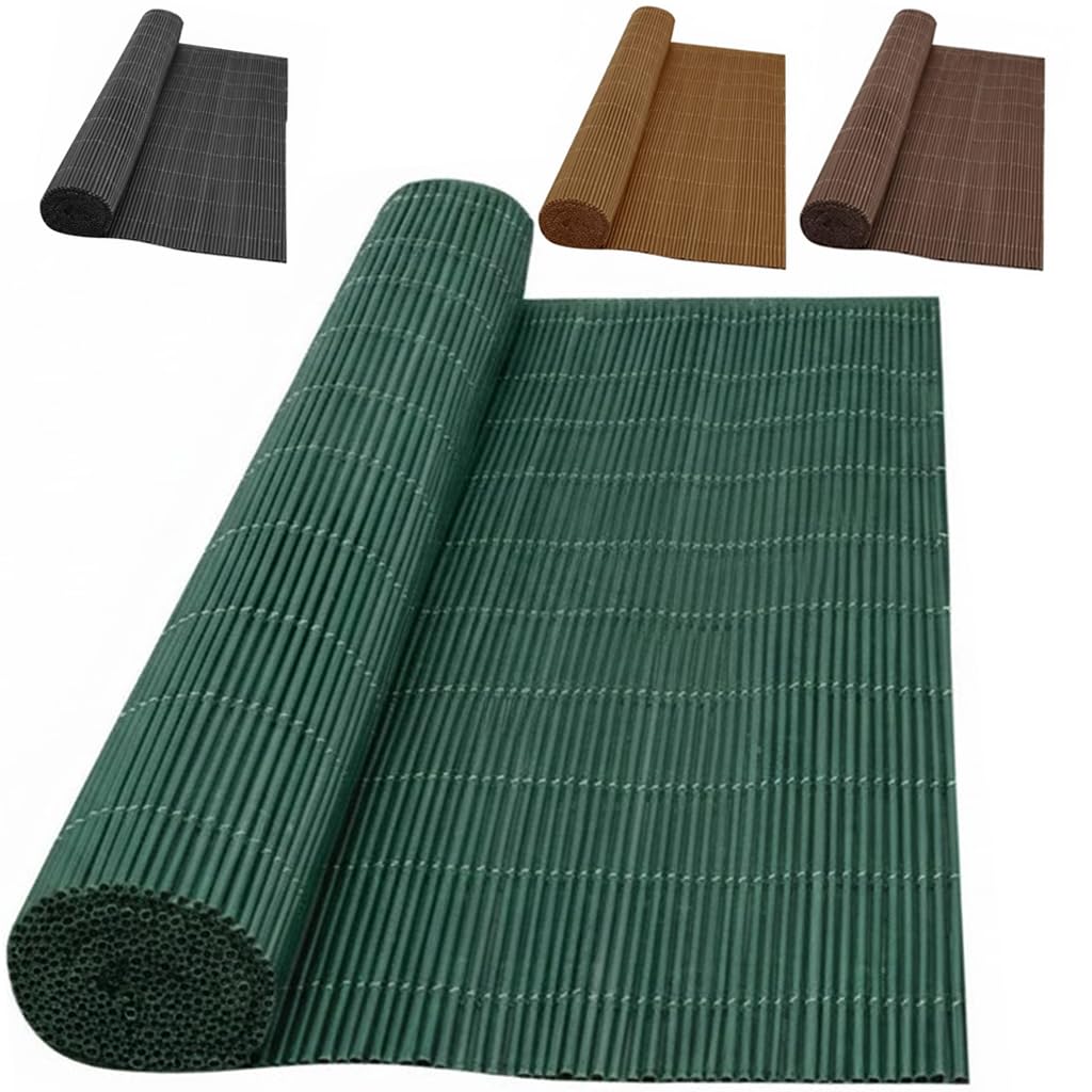 Suinga Mimbre Ocultación Verde 1,5x3 m | Cerramiento Mimbre Artificial Terraza Jardin PP+PE | Valla Decorativa Ocultación 90%