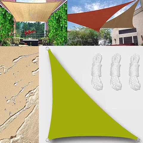 Sun Shade Sail Outdoor Waterproof Right triangle 2x2x2.8m Shade Sails Canopy UV Protection for Garden Patio Block With Rope Shade Sail Kit GelbGreen Cover