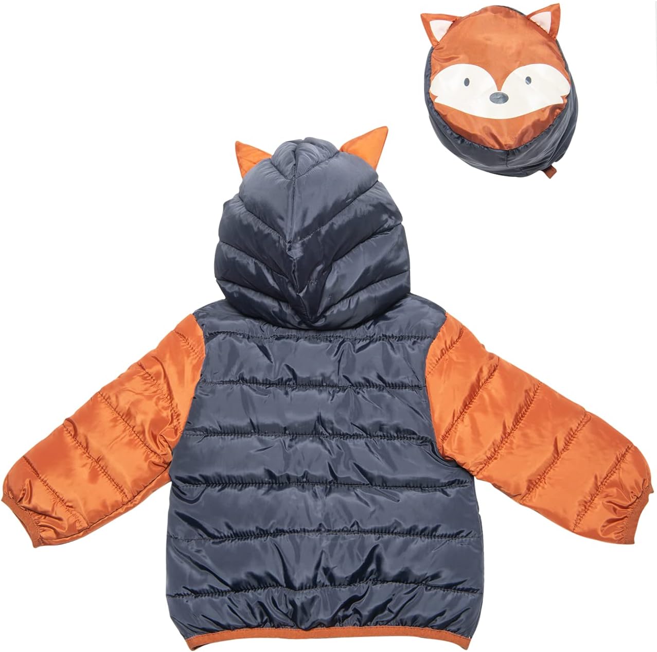 Robeez Boys Packable Character Jacket with Pouch, Infant 9-12 Months, Fox Navy