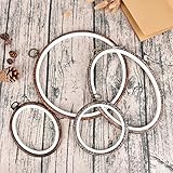 100 nuevo y de alta calidad 12-29cm Juego de bastidores de aros de bordado prácticos Anillos de bastidor de bordado de madera de bambú para herramientas de manualidades de aguja de punto de cruz DIY, ovaladas 25cm