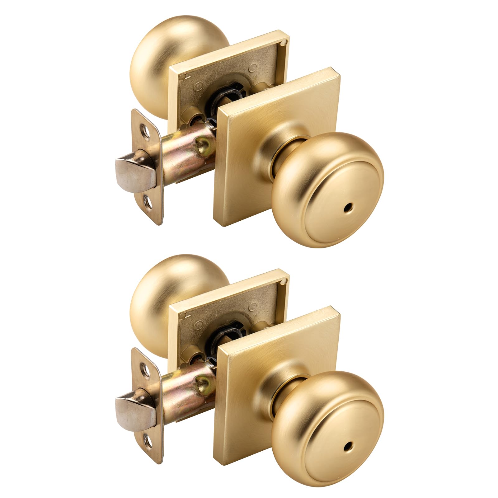 Gold Coastal Door Knobs with Lock - Privacy & Security -16