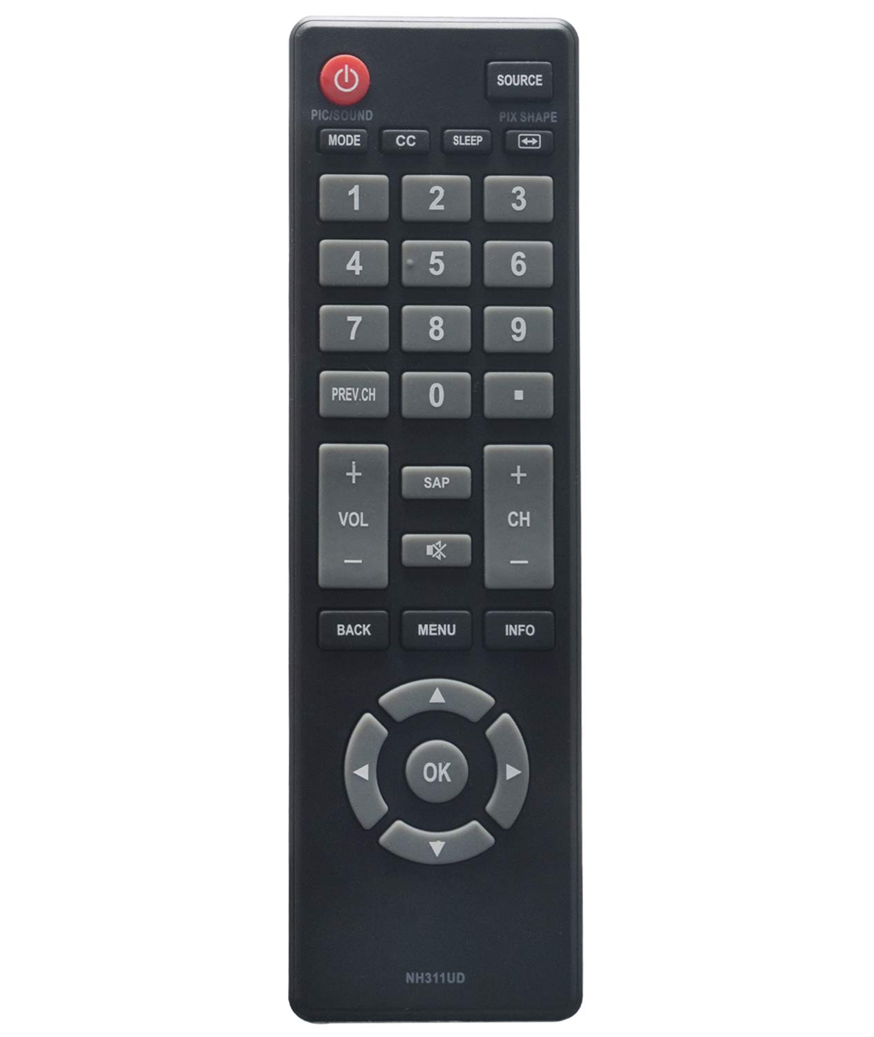 AIDITIYMI NH311UD Remote Replace Fit for Sanyo LCD TV FW32D06F FW32D06FB FW40D06F FW40D06FB FW40D36F FW40D36FB FW43D25F FW43D25FB FW50D36F FW50D36FB