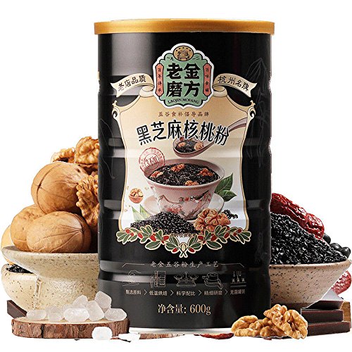 Black Sesame Walnut Powder 600g*1box è€é‡‘ç£¨æ–¹ é»‘èŠéº»æ ¸æ¡ƒç²‰ å¹²åƒäº”è°·æ‚ç²®ç²‰æ—©é¤ä»£é¤ç²‰600g åŒ…é‚® Chinese Ltd