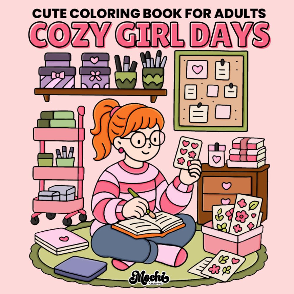Cozy Girl Days Coloring Book: Coloring Pages for Adults and Teens with Cute and Comfy Everyday Moments for Relaxation
