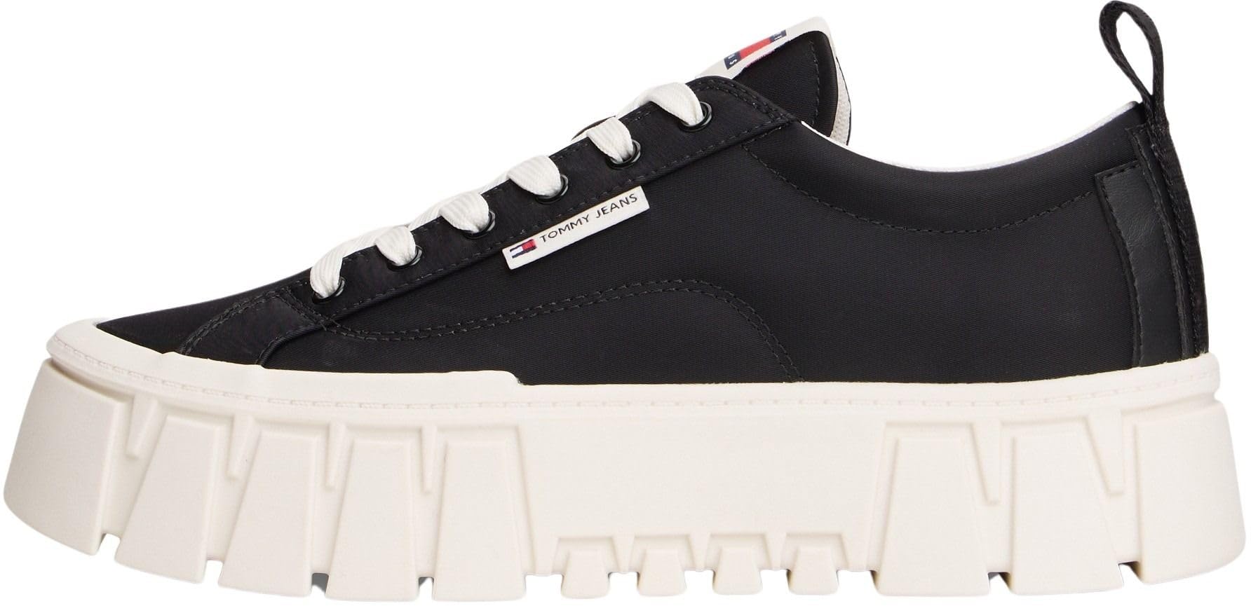 Tommy Jeans Women's Tjw Flatform Chunky Sneaker EN0EN03036 Low Top, Black (Black), 7.5 UK