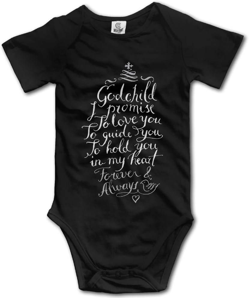 Godchild Quote Baby Onesie, Godchild Baby Bodysuit For Christening Gift, Godson Goddaughter Gift, Godchild Baptism Gift (6-12 Months, Black)