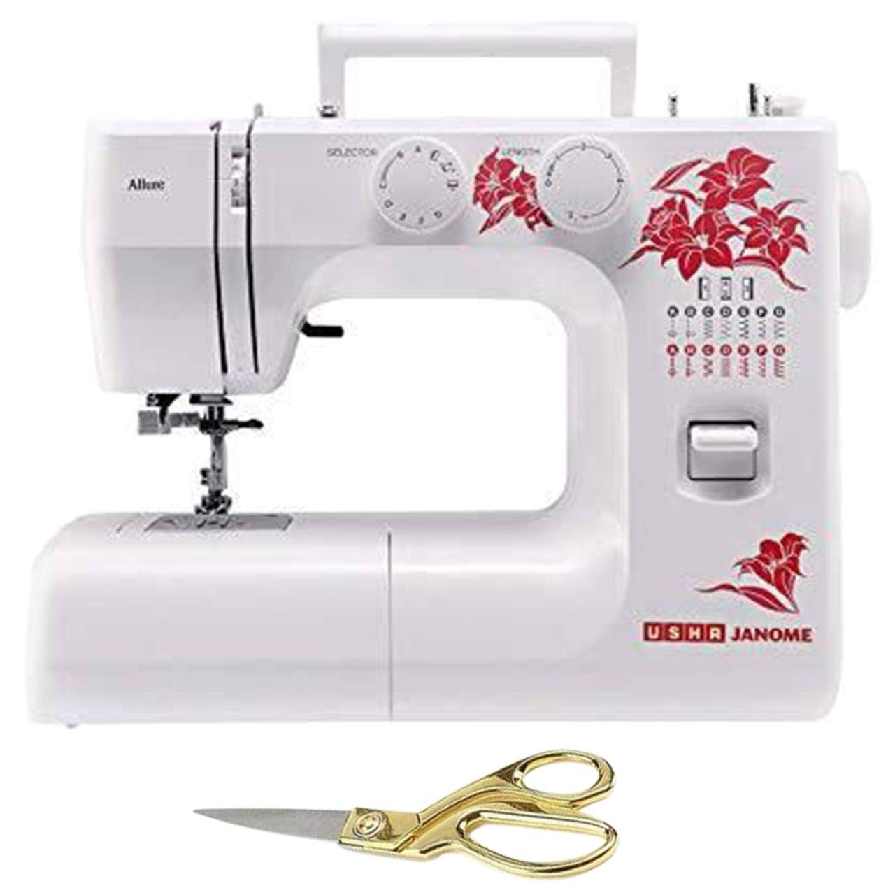 Allure DLX Electric Sewing Machine with a Free Scissor (Pink & White)-image-15