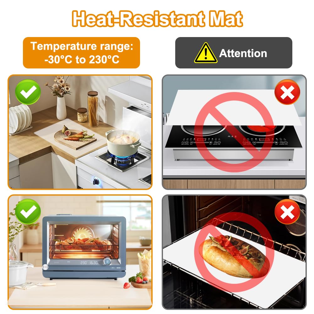 Tapis Silicone Pour Cuisine Comptoir, Silicone Tapis Cuisson Tapis Résistants Chaleur Table